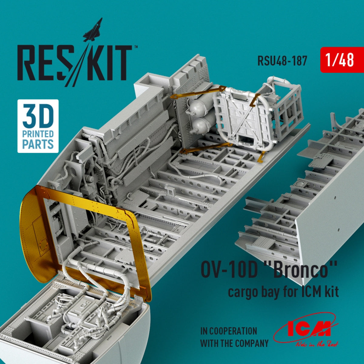 RESKIT RSU48-0187 Baie cargo OV-10D « Bronco » pour kit ICM (Impression 3D) 1/48 – immagine 2