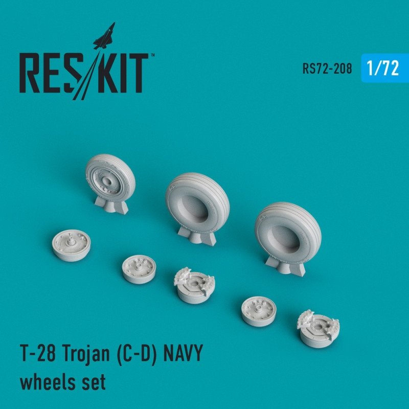RESKIT RS72-0208 T-28 Trojan (CD) Jeu de roues de la Marine 1/72