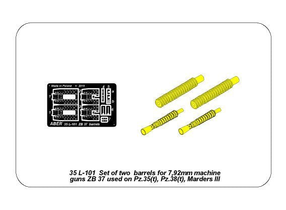 Aber 35L-101 Jeu de 2 canons pour mitrailleuses ZB 37 ​​utilisées sur les chars Pz.35/38(t) (1/35) – image 9
