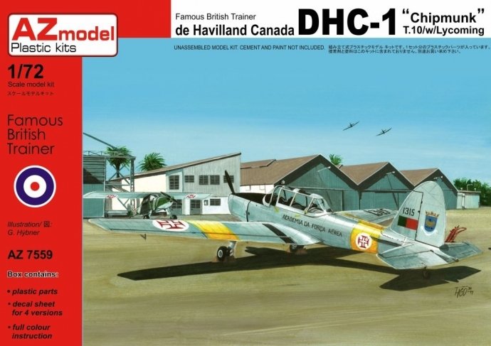 Maquette AZ7559 DHC-1 Chipmunk T.10 (Angleterre, Portugal) 1/72