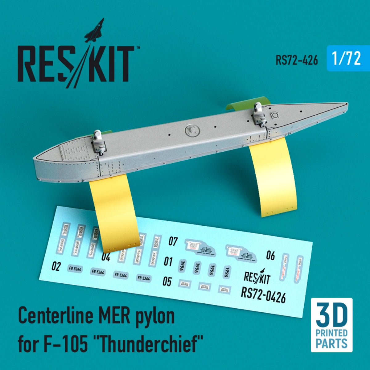 RESKIT RS72-0426 Pylône central MER pour F-105 « THUNDERCHIEF » (Impression 3D) 1/72 