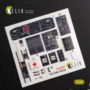KELIK K35009 CH-54A TARHE AUTOCOLLANTS 3D INTÉRIEURS POUR KIT ICM 1/35 – image 2