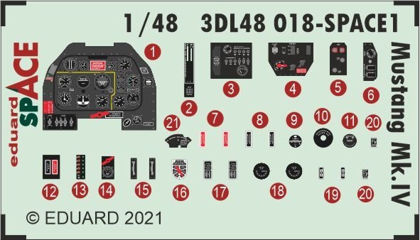 Eduard 3DL48018 Mustang Mk.IV SPACE EDUARD 1/48