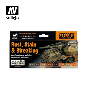 Vallejo 70183 Model Color - Set de peinture rouille, taches et coulures (8 x 17 ml)