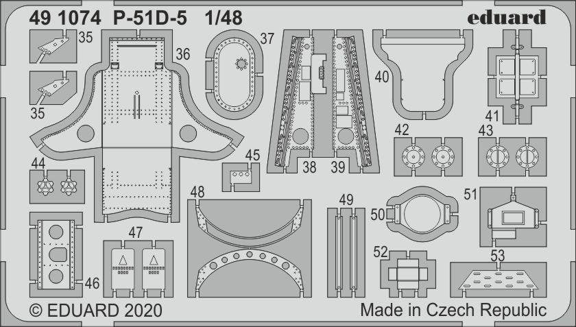 Intérieur du P-51D-5 Eduard 491074, échelle 1/48, fixations pneumatiques