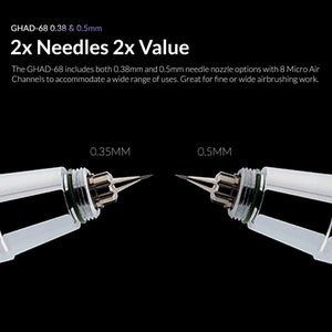 Gaahleri 40140 Advanced Series GHAD-68 Airbrush 0,38 mm &amp; 0,5 mm, 1/4 oz &amp; 1/2 oz