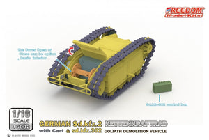 Freedom 16002 ALLEMAND SD.KFZ.2 KETTENKRAFTRAD &amp;amp; SD.KFZ.302 VÉHICULE DE DÉMOLITION GOLIATH 1/16 – imagen 9