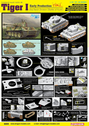 Dragon 6885 Tiger I Early Production TiKi Das Reich Division (Bataille de Kharkov) (1/35)