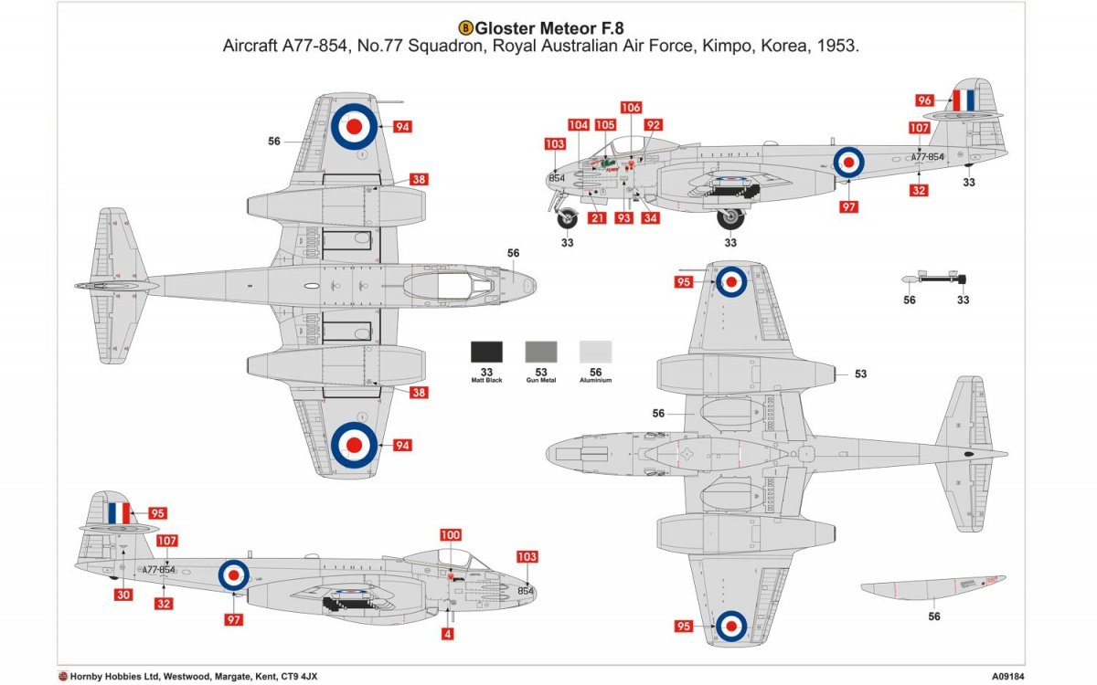 Airfix 09184 Gloster Meteor F8 Guerre de Corée 1/48 – image 4