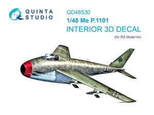 Intérieur imprimé en 3D et coloré sur papier décalcomanie Quinta Studio QD48530 Me P.1101 (RS models) 1/48
