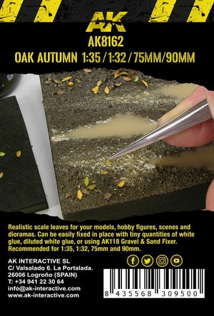 AK Interactive AK8162 FEUILLES D&amp;#39;AUTOMNE DE CHÊNE 75 MM / 90 MM 1/32 1/35 – immagine 3