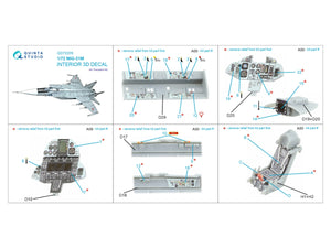Quinta Studio QD72205 MiG-31M 3D-Printed &amp;amp; colored Interior on decal paper (Trumpeter) 1/72 – image 10