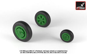 Armory Models AW32010 Mikoyan MiG-21 Fishbed roues avec pneus lestés, échelle 1/32 moyenne