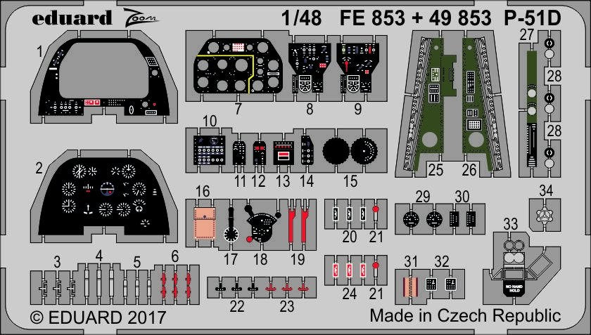 Eduard 49853 P-51D intérieur AIRFIX 1/48
