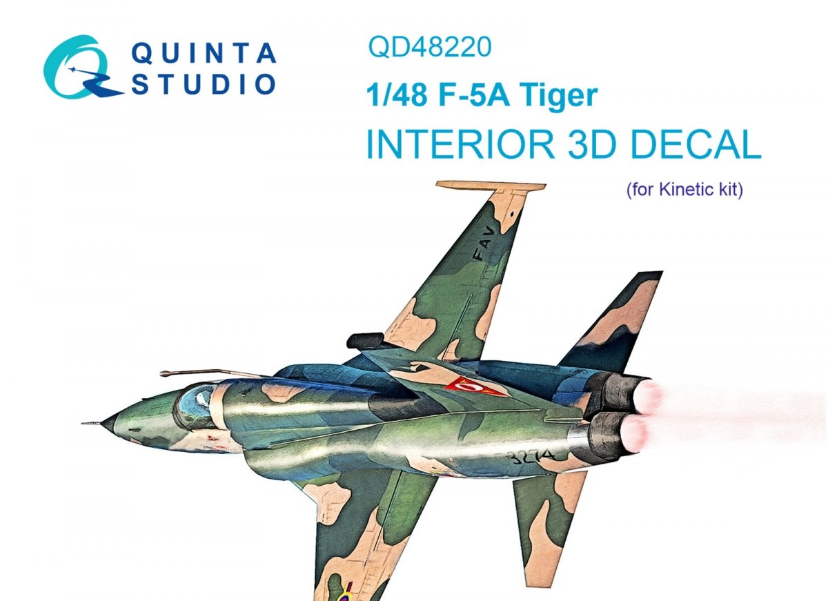 Intérieur imprimé en 3D et coloré du F-5A de Quinta Studio QD48220 (Kinetic) à l&amp;#39;échelle 1/48