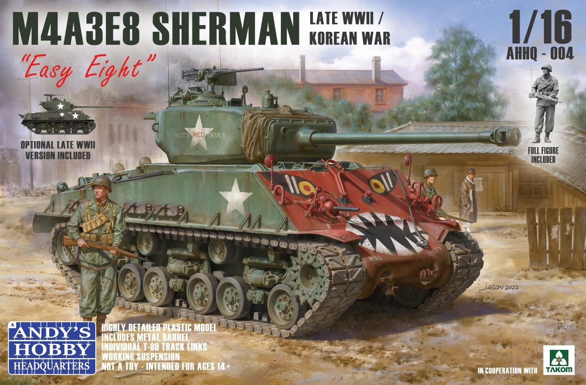 Andy's Hobby Headquarters AHHQ-004 M4A3E8 Sherman Fin de la Seconde Guerre mondiale / Guerre de Corée 1/16