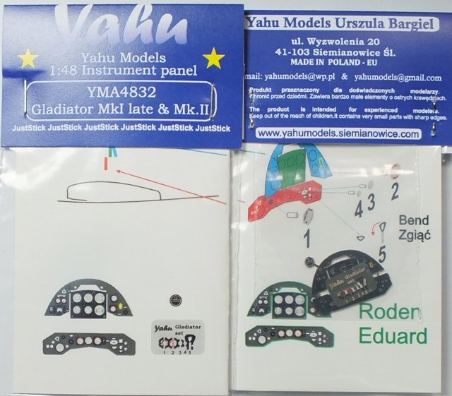Yahu YMA4832 Gladiator Mk.I tardif et Mk.II (Roden / Eduard) 1/48