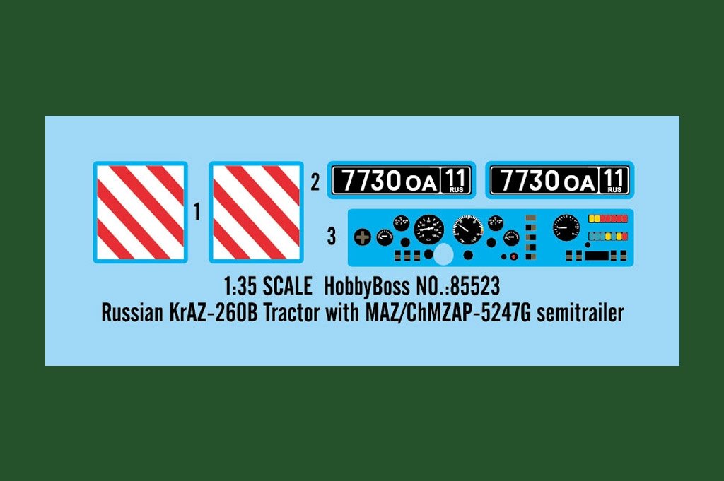 Hobby Boss 85523 Tracteur russe KrAZ-260B avec semi-remorque MAZ/ChMZAP-5247G 1/35 – image 4