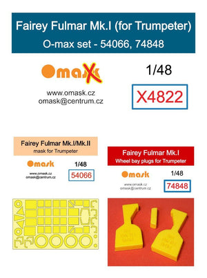 Kit Omask X4822 Fairey Fulmar Mk.I O-max pour maquette Trumpeter au 1/48