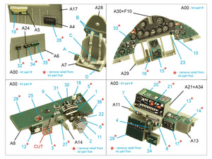 Intérieur coloré imprimé en 3D sur papier décalcomanie pour F4F-4 Wildcat (Trumpeter) de Quinta Studio QD32185, échelle 1/32 – Bild 2