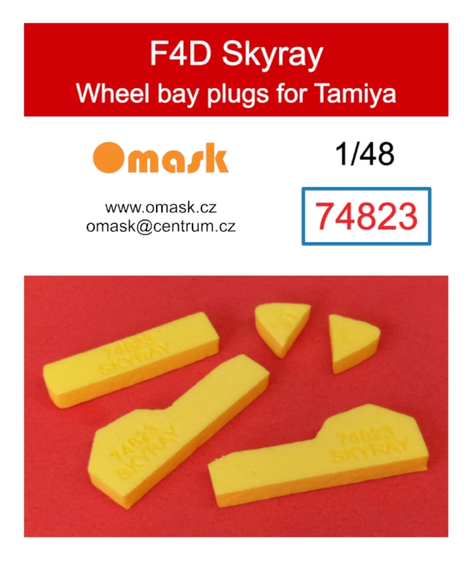 Bouchons de puits de train d'atterrissage Omask 74823 F4D Skyray (pour Tamiya 61055) 1/48