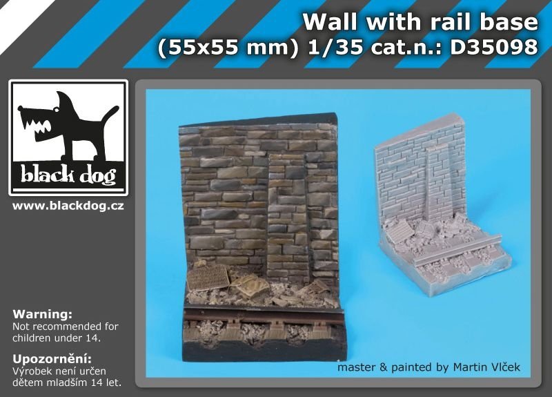 Mur Black Dog D35098 avec base de rail 1/35 