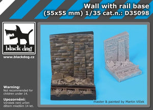 Mur Black Dog D35098 avec base de rail 1/35