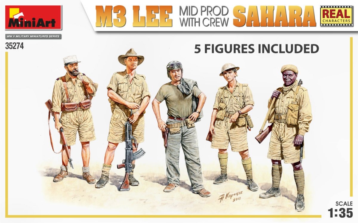 MiniArt 35274 M3 LEE MID FABRIQUÉ PAR SAHARA AVEC ÉQUIPAGE 1/35 – immagine 5