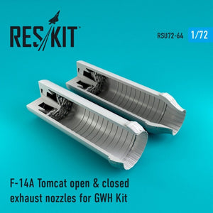 RESKIT RSU72-0064 Buses d&amp;#39;échappement ouvertes et fermées pour F-14A Tomcat, maquette Great Wall Hobby au 1/72