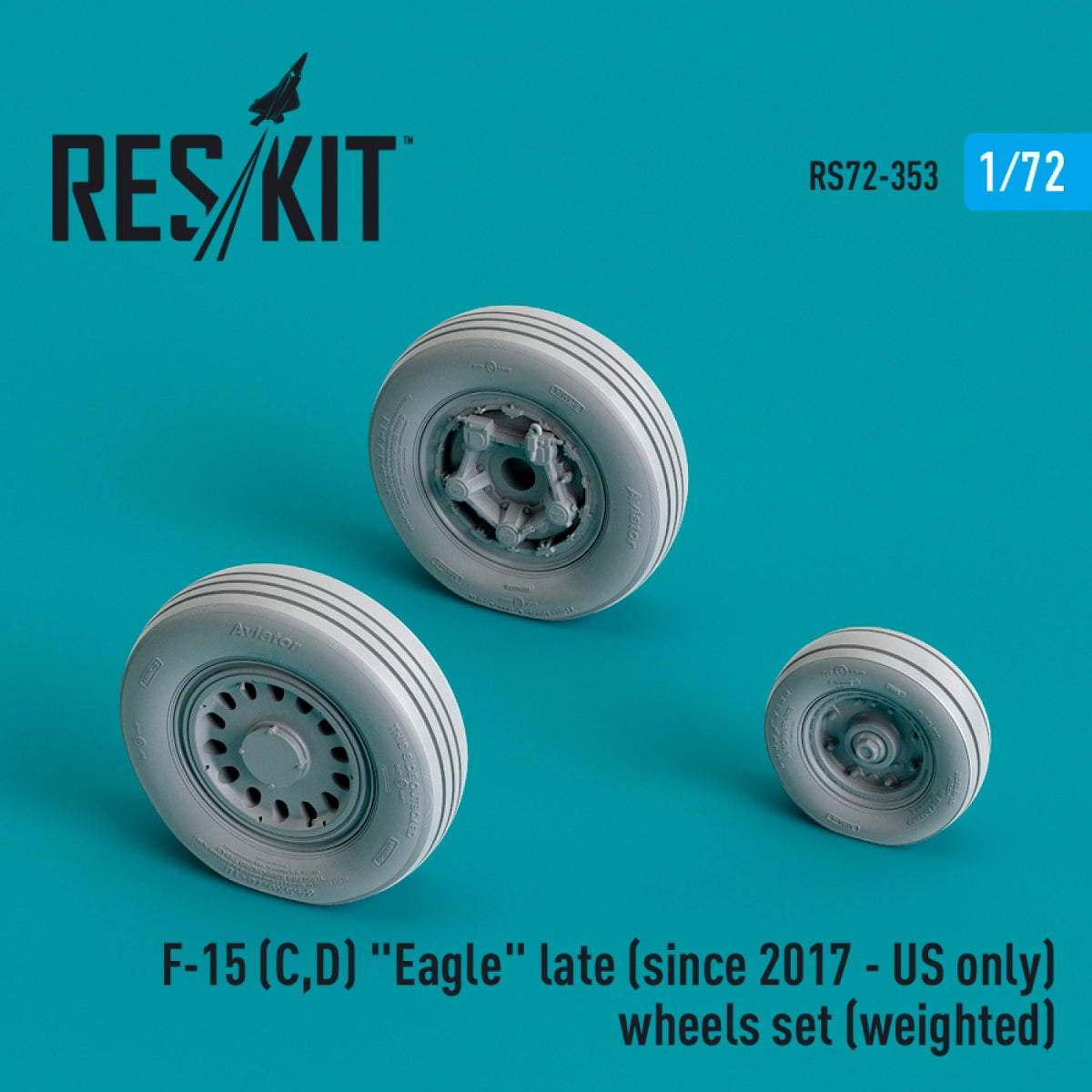 RESKIT RS72-0353 F-15 (C,D) EAGLE LATE (DEPUIS 2017 - ÉPISODE UNIQUEMENT AUX ÉTATS-UNIS) JEU DE ROUES (LESTÉ) (RÉSINE ET IMPRESSION 3D) 1/72