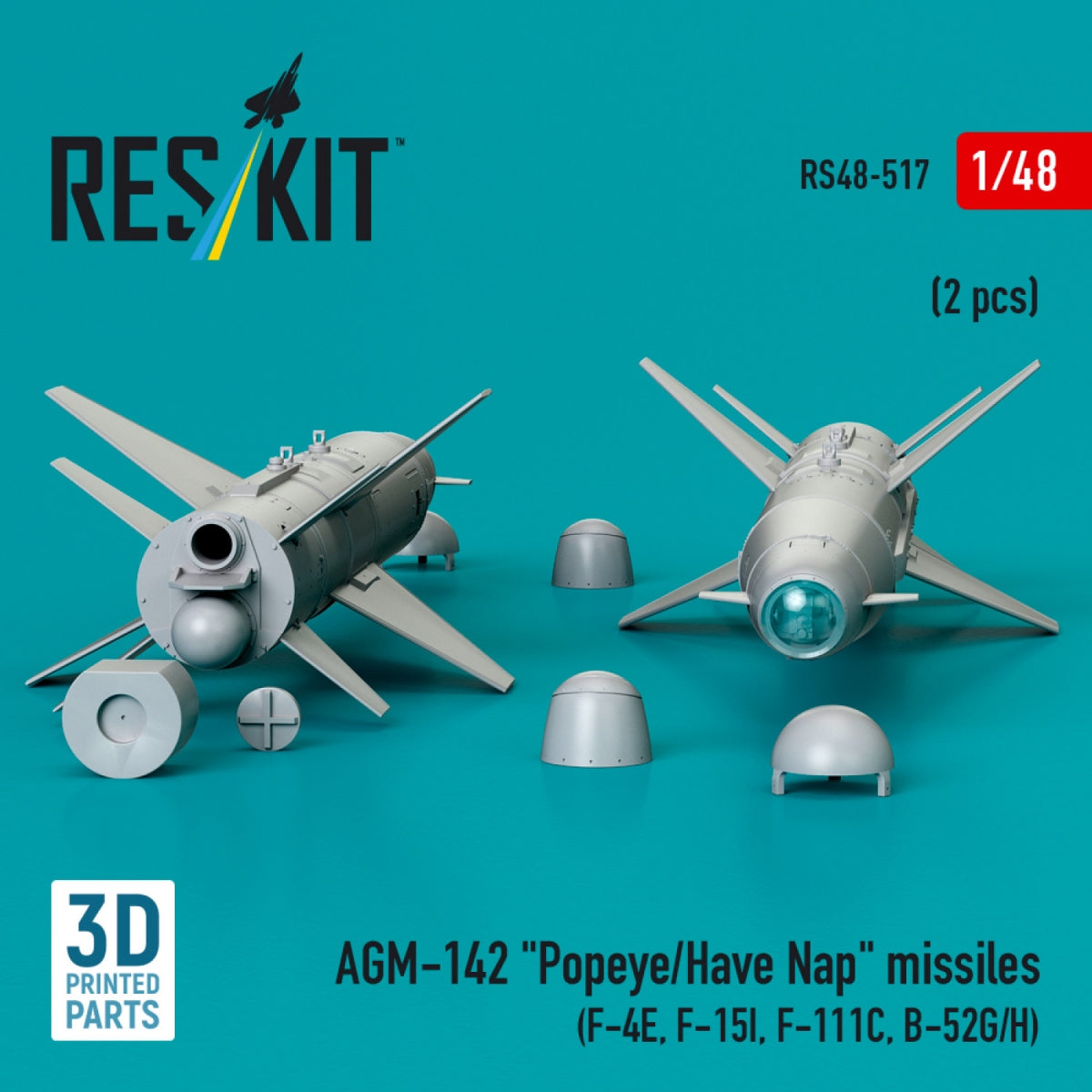 Missiles RESKIT RS48-0517 AGM-142 « Popeye/Have Nap » (2 pièces) (Impression 3D) 1/48 – immagine 2