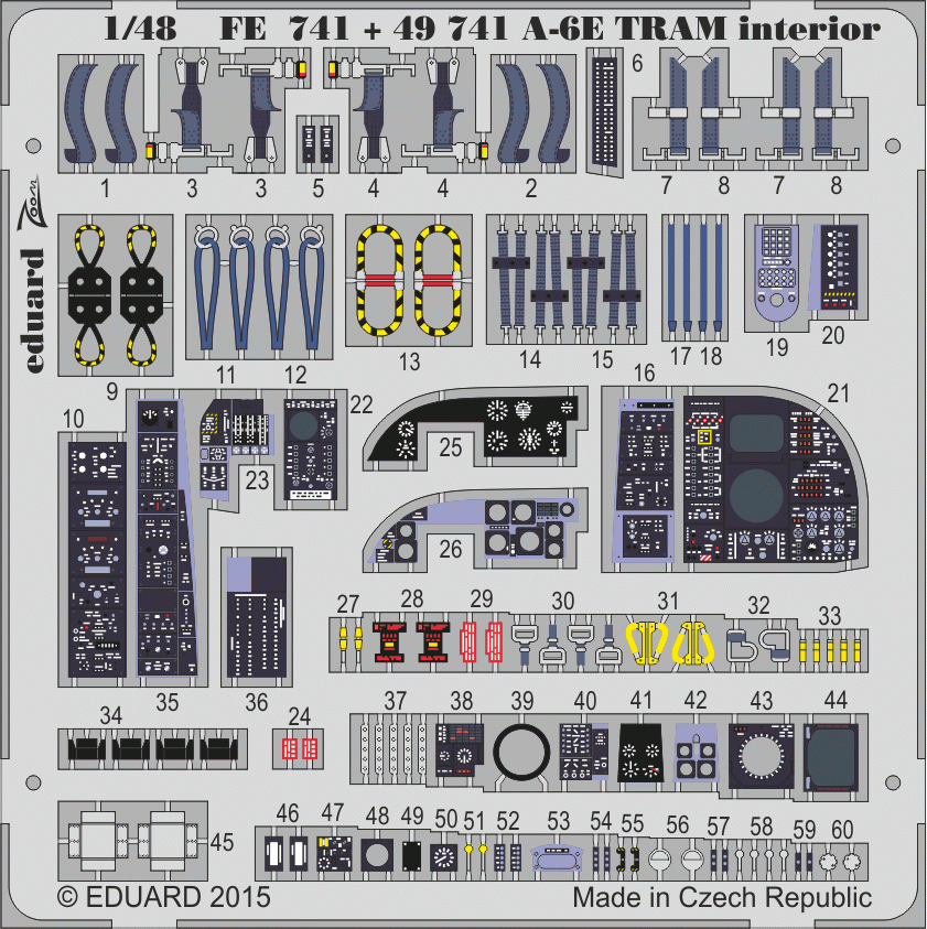 Intérieur du tram A-6E Eduard 49741 HOBBY BOSS 1/48