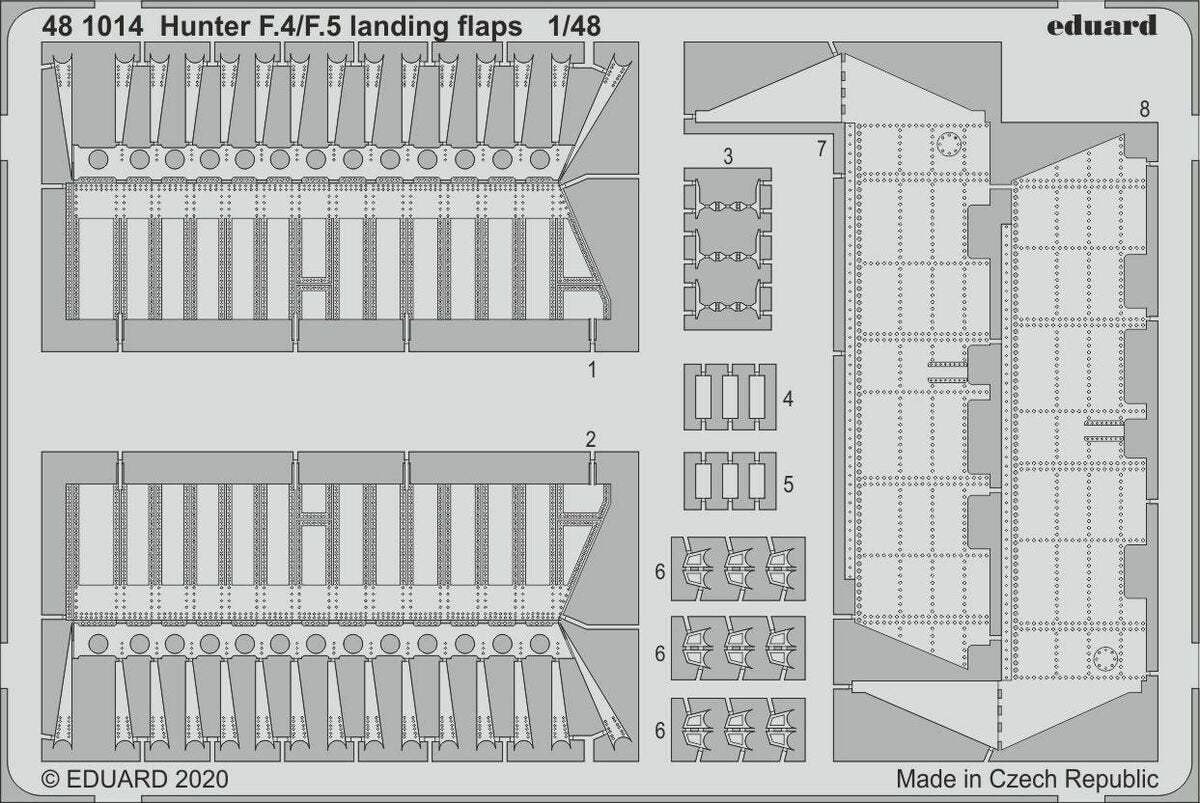 Volets d'atterrissage Eduard 481014 Hunter F.4/F.5 pour AIRFIX 1/48