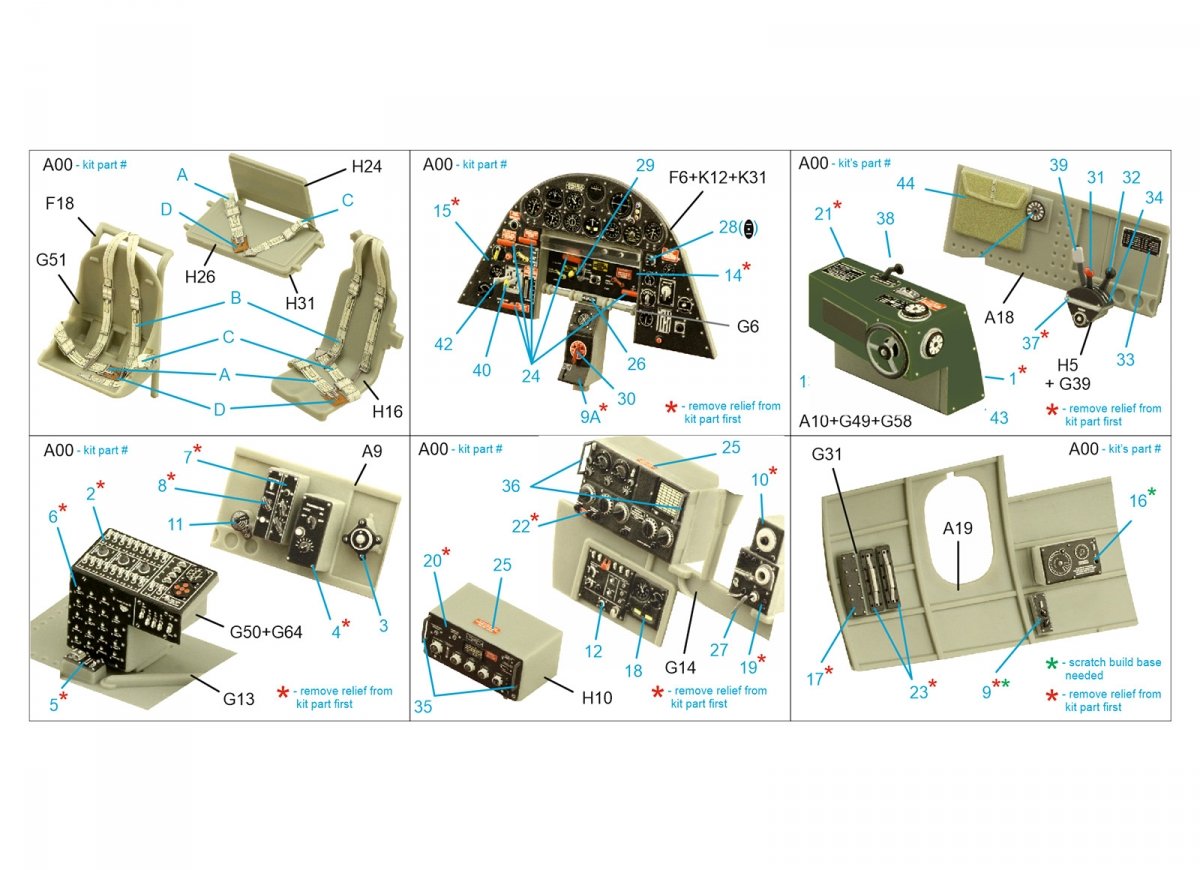 Intérieur imprimé en 3D et coloré sur papier décalcomanie Quinta Studio QD32164 TBF-1C Avenger (Trumpeter) 1/32 – immagine 2