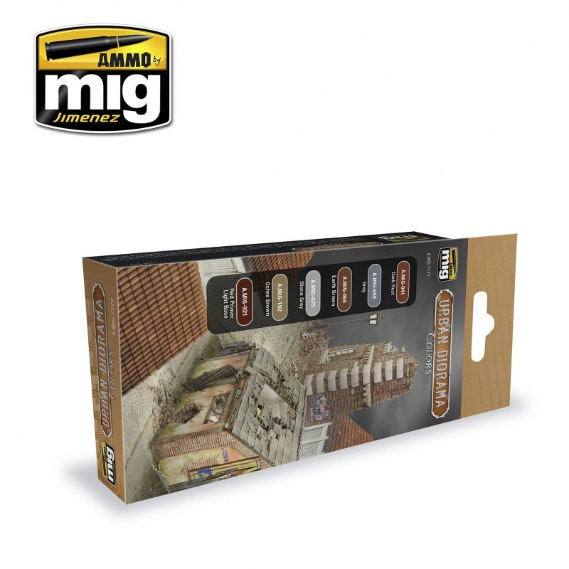 AMMO de Mig Jimenez 7177 Coffret de couleurs pour diorama urbain 6x17ml – immagine 2