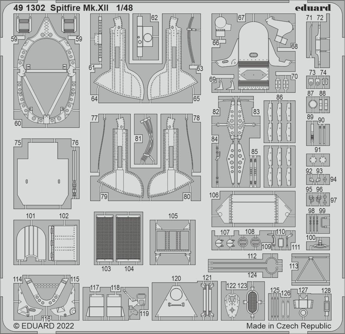 Eduard 491302 Spitfire Mk. XII AIRFIX 1/48 – immagine 2