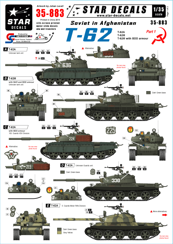 Star Decals 35-883 Soviétiques en Afghanistan, partie 1, échelle 1/35