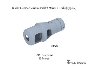 ET Model P35-308 WWII Allemand 75mm Kwk42 Frein de bouche Type.2 (Impression 3D) 1/35