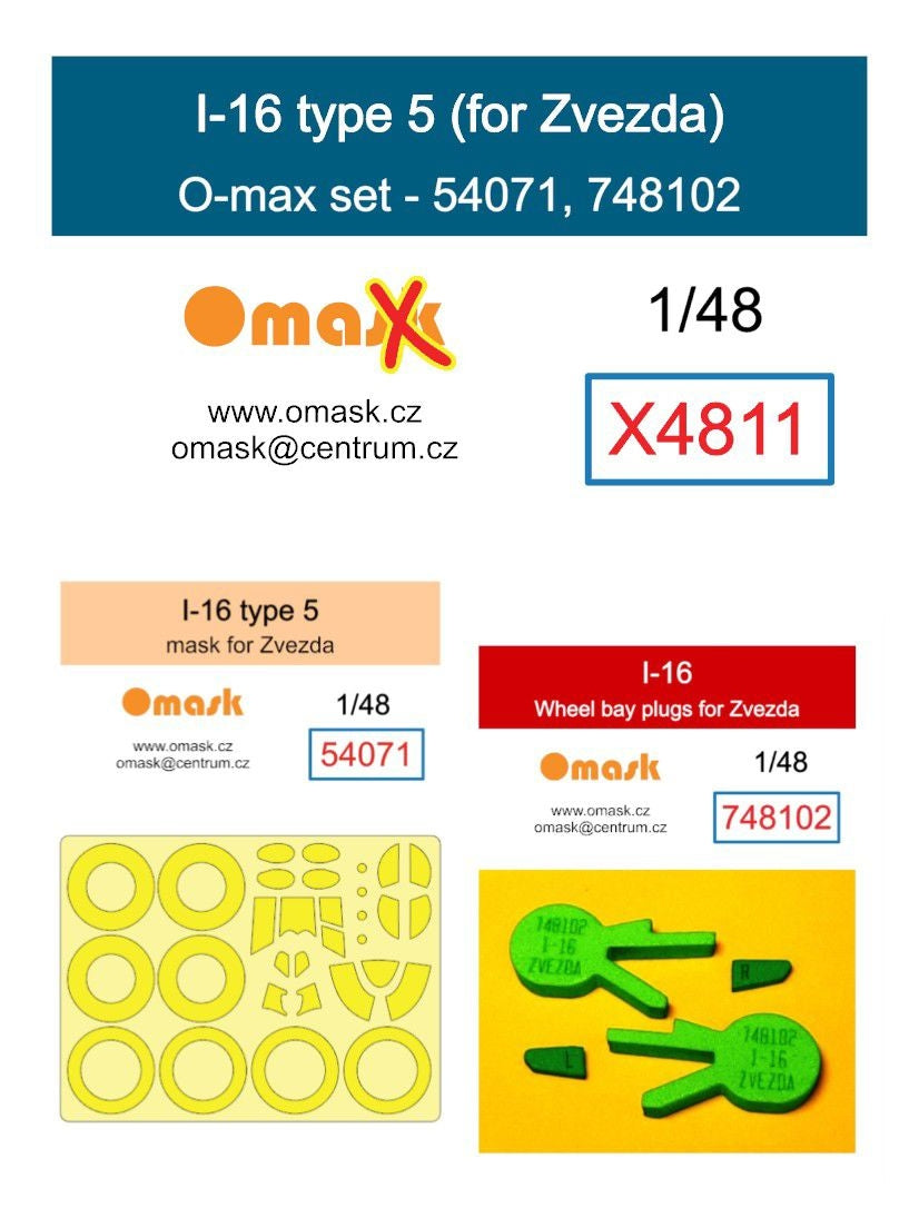 Kit Omask X4811 I-16 type 5 O-max pour Zvezda 1/48