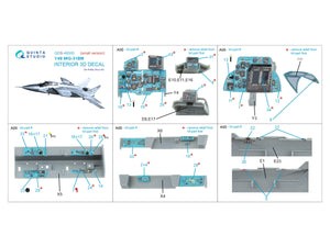 Intérieur imprimé en 3D et coloré sur papier décalcomanie Quinta Studio QDS-48505 MiG-31BM (Hobby Boss) (Petite version) 1/48 – Bild 2