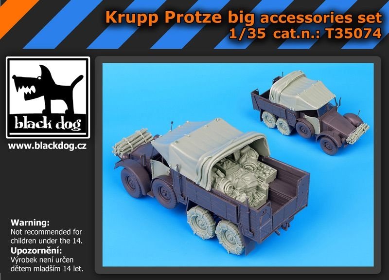 Ensemble d&amp;#39;accessoires complets Black Dog T35074 Krupp Protze 1/35