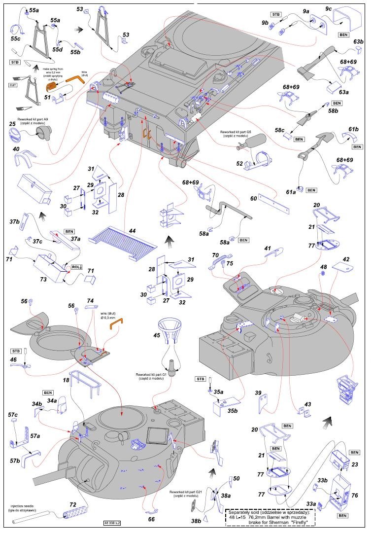 Aber 48038 Char britannique Sherman IC Firefly Tamiya au 1/48 – image 7