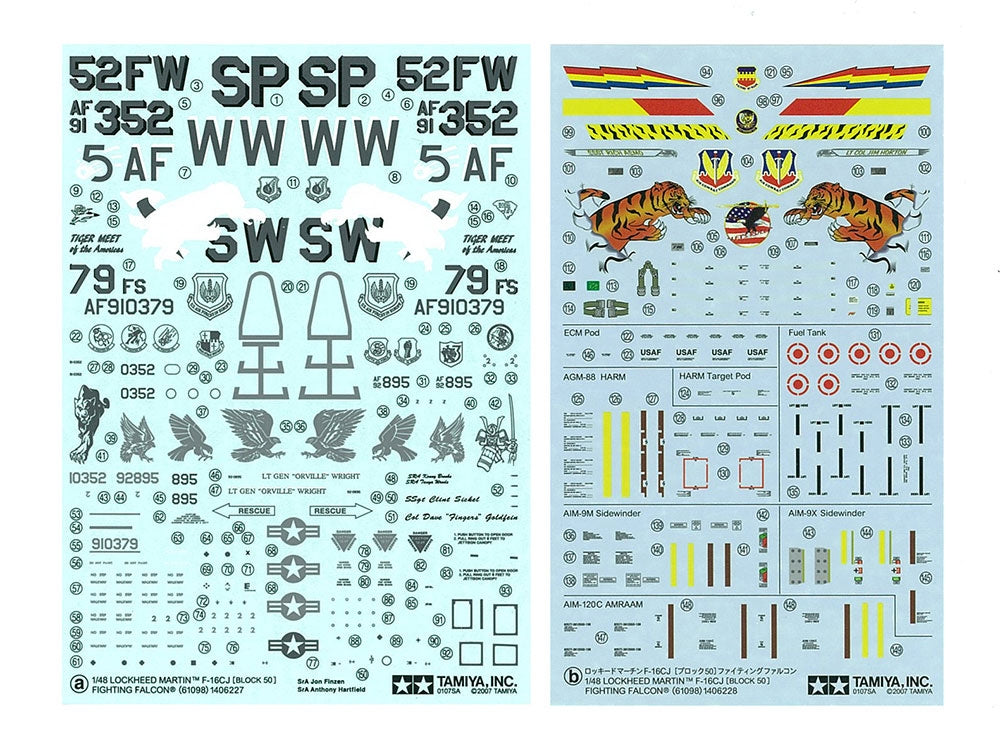 Tamiya 61098 F-16CJ Fighting Falcon 1/48 – immagine 8