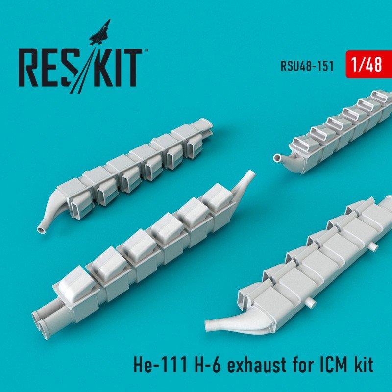 RESKIT RSU48-0151 Buses d'échappement He-111 H-6 pour Icm 1/48