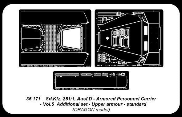 Aber 35171 Sd.Kfz.251/1 Ausf.D. partie 5 armure supérieure (DRA) (1/35) – image 2