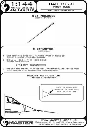 Master AM-144-012 BAC TSR.2 - Tube pilote 1/144 – immagine 4