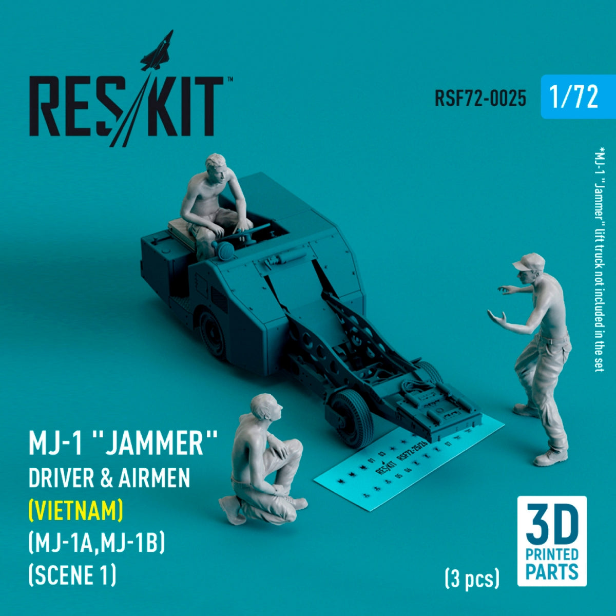 RESKIT RSF72-0025 Pilotes de brouilleur MJ-1 (Vietnam) (MJ-1A, MJ-1B) (scène 1) (3 pièces) (Impression 3D) 1/72