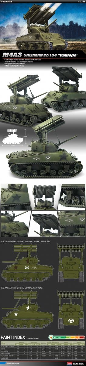 Academy 13294 M4A3 SHERMAN AVEC T34 CALLIOPE – immagine 2