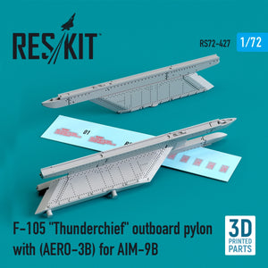 RESKIT RS72-0427 Pylône extérieur (AERO-3B) pour missile AIM-9B du F-105 « THUNDERCHIEF » (impression 3D) à l&amp;#39;échelle 1/72