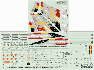 Décalcomanies ModelMaker D48202 Premier F-16 belge avec 8000 heures de vol 1/48 – image 2